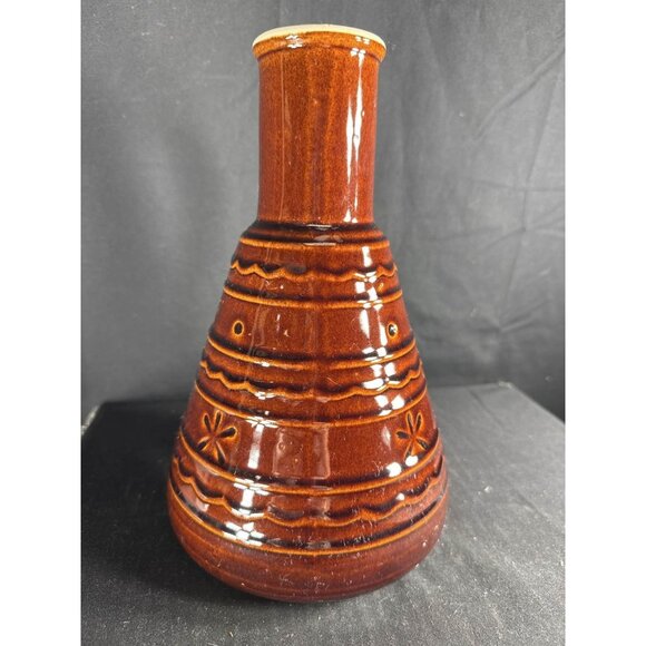 Vtg Marcrest Daisy & Dot Brown Stoneware Carafe Pitcher Jug 10" Oven Proof USA - Picture 5 of 8